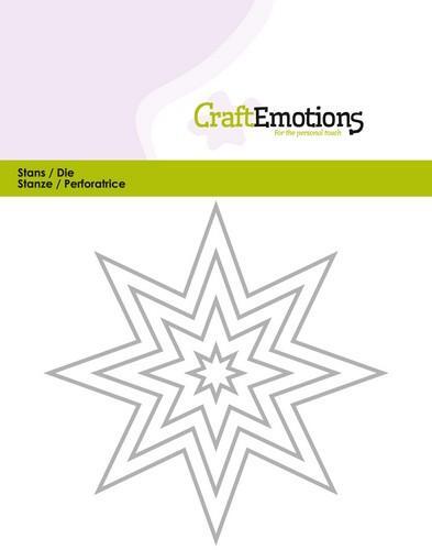 CraftEmotions Stanz- und Prägeschablone 4tlg - Doppel - Stern 8-Punkt