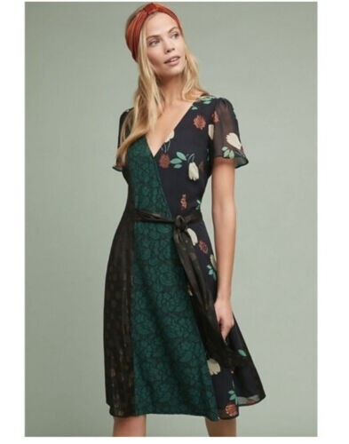 

Платье MOULINETTE SOEURS VETEMENTS ANTHROPLOGIE Ciao Bella с запахом и цветочным принтом  США, Multicolor