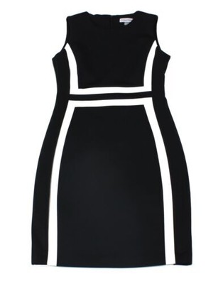 

Женское платье без рукавов Calvin Klein, черно-белое,  лет, Black/white