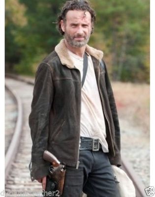 MAJESTIC LEATHER THE WALKING DEAD RICK GRIMES - ANDREW LINCOLN 100% WILDLEDER JACKE
