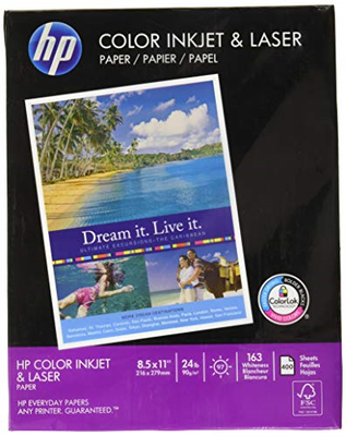 HP Printer Paper, ColorPrinting24, 8.5 x 11, Letter, 24lb, 97 400 (Pack of 5)