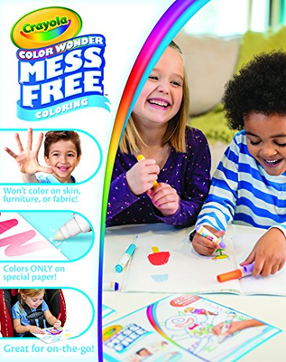Crayola Color Wonder Markers and Paper, Mess Free Coloring, 60 Blank Coloring &