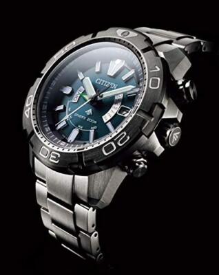 Pre-owned Citizen Promaster Marine As7145-69l Eco-drive Titanium Diver 200m Watch