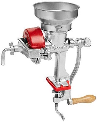 Victoria Manual Low Hopper Grain Grinder silver red