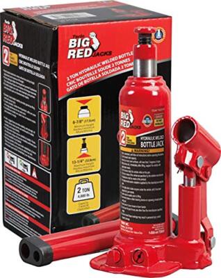 Tam90203b Torin Hydraulic Welded Bottle Jack 2 Ton 4000 Lb Capacity Red