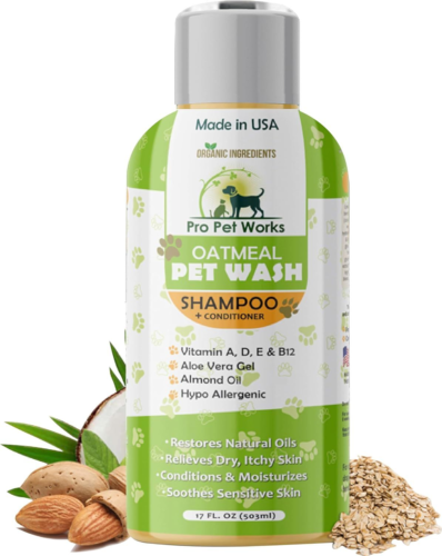 Oatmeal Dog Shampoo & Conditioner 17oz-5 in 1 Plant-Based Organic...
