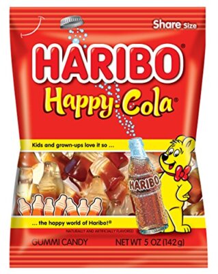 Haribo Gummi Candy, Happy Cola, 5 Ounce [4-Bags]