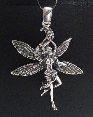 Handmade Sterling Silver Pendant Solid Hallmarked 925 Fairy PE000676 Empress