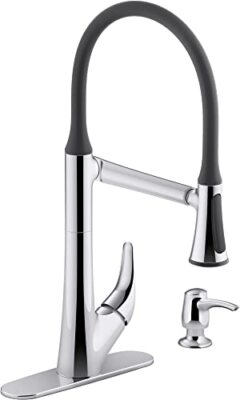 KOHLER R77764-SD-CP Arise Articulating Pull-Down Kitchen Faucet with Sweep Spray
