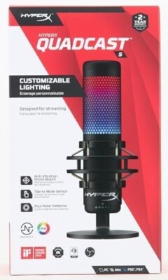 HyperX Solocast USB Condenser Gaming Microphone for PC / PS4 / PS5 / Mac