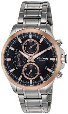 Pre-owned Titan Octane Active Analog Black Dial Men's Watch-nl90104km02/np90104km02
