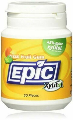 NEW Xylitol Epic Dental Fresh Fruit Gum 50 Pieces