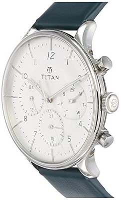 Pre-owned Titan Light Leathers Analog White Dial Men's Watch-90102sl03 / 90102sl03