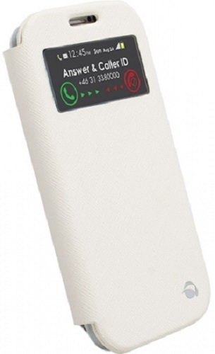 CUSTODIA CASE KRUSELL FLIPCOVER MALMO per SAMSUNG GT i9500 GALAXY S4 BIANCA