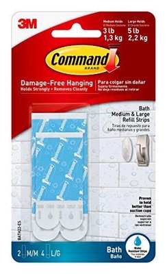Command Bath Replacement Strips, Medium and Large Water Assorted Refill Strips