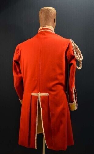 Pre-owned Handmade Men Red Wool British, 44th Officer Coat Military Jacket