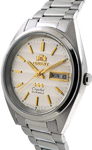 Pre-owned Orient Tristar Mens Classical Automatic Textured Silver Dial Watch Ab00007w