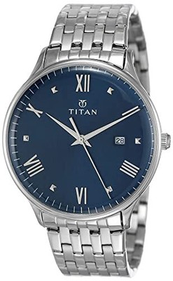 Pre-owned Titan Bandhan Analog Blue Dial Couple Watch-nl9400194201sm01
