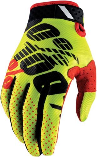 100% Men's Sling MX Gloves M Flo Yellow 10023-00006