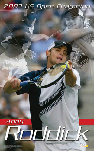 ANDY RODDICK American Tennis Superstar US Open Champion 22x34 Wall