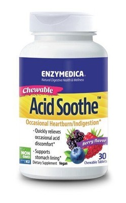 Enzymedica Acid Soothe Chewables со вкусом ягод 30 жевательных таблеток