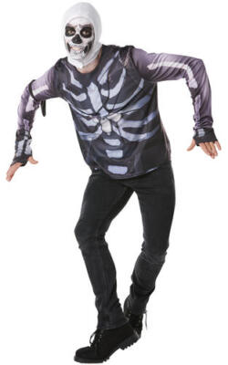 Fortnite Skull Trooper Tween Fancy Dress Boys Computer Gaming Character Costume