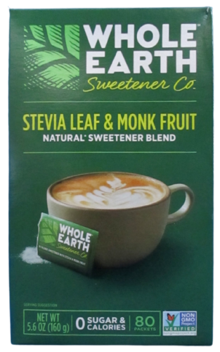 Whole Earth Stevia Leaf & Monk Fruit Natural Sweetener Blend  - Non-GMO - 0 Cal