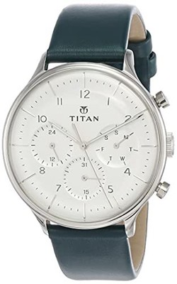Pre-owned Titan Light Leathers Analog White Dial Men's Watch-90102sl03 / 90102sl03
