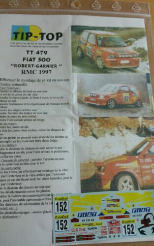 Décalcomanies 1/18 Fiat Abarth 500 ZANCHI - Rallye Monte Carlo 2011 - Rallye Miniature