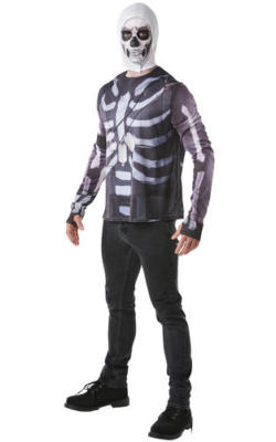 Fortnite Skull Trooper Adults Fancy Dress Mens Computer Gaming Character Costume