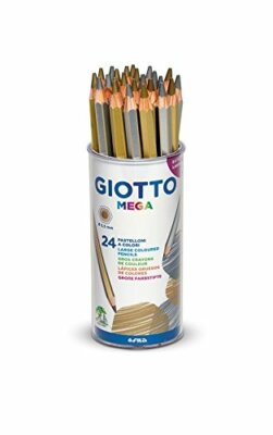 Giotto Mega Thick-Leaded Pencils Set of 24 in Round Gold/Silver 