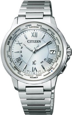 Pre-owned Citizen Xc Eco-drive Cb1020-54a Solar Radio Men's Watch Stainless Steel Silver