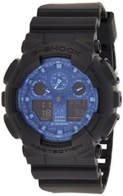 Pre-owned Casio G-shock Analog-digital Blue Dial Men Ga-100bp-1adr (g1238)