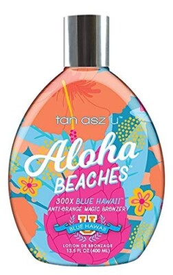 Tan Asz U Aloha Beaches 300X Blue Hawaii Bronzer Tanning Bed Lotion 13.5 oz