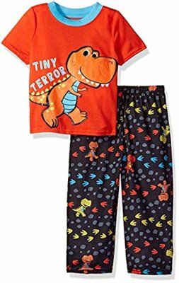 Toddler Boy's Dinosaur Tiny Terror Dino Jersey Pajama Set, Size 3T