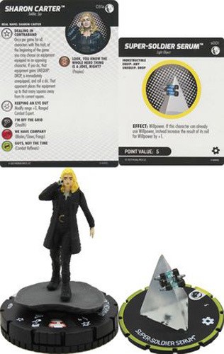 Marvel Heroclix Disney+ Rare : Sharon Carter w/ Super Serum 031a & s001