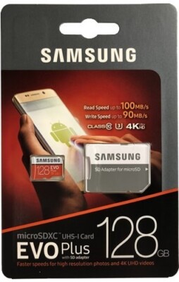 Samsung 128GB EVO Plus MB-MC128GA/AM microSDXC Memory Card C10 U3 UHS-I