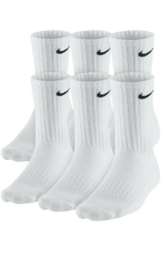 / 6 Pairs-6 Pack/ Men's  8-12 / Woman 10-13 / White
