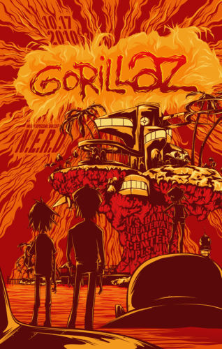 Golliraz Demon Daysポスター GORILLAZ DEMON DAYS 12X24 POSTER 90'S MUSIC BAND ART BRITAIN