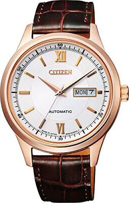 Pre-owned Citizen Collection Ny4052-08a Mechanical Men's Watch Brown Leather