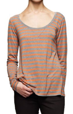 Twist & Tango Damen Top Oberteil Jade Langarmshirt, Grau/Orange, Gr. 38 (M)