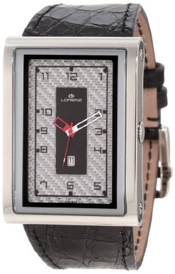 Pre-owned Lorenz Men's 025922bb Tb7 Big Rectangular Watch In Dark Gray
