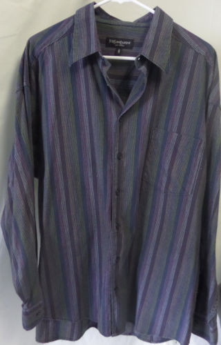 Saint Laurent 条纹纽扣衬衫男士