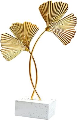 INHEMING Foglie di Metallo Decorative,Foglia di Ginkgo Statua (n1f)