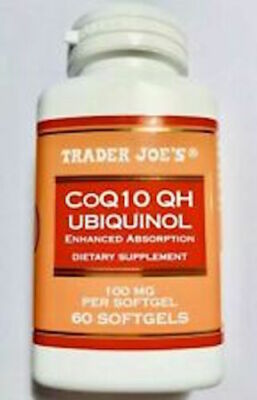 Trader Joe's CoQ10 UBIQUINOL 60 Softgels 100mg CoQ10 QH *EXP 2029* FREE SHIP 