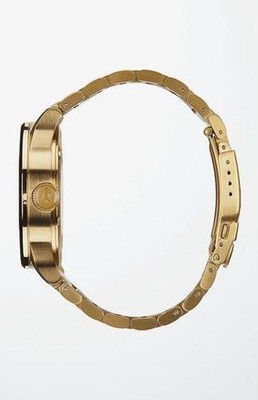 NEW NIXON MENS THE GOLD AND BLACK SENTRY STAINLESS STEEL WATCH