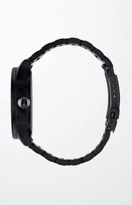 NEW NIXON MENS THE BLACK ON BLACK SENTRY STAINLESS STEEL WATCH