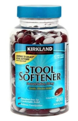 Kirkland Signature Stool Softener 100 mg., 400 Softgels COMPARE 2 Colace  ex2027