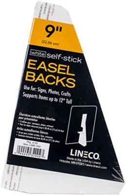 Lineco White Single Self-Stick Chipboard Easel Backs 25/Pkg-Wing, 9''
