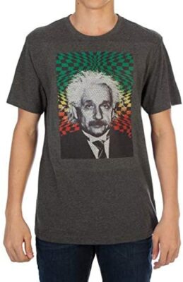 Bioworld Mens Albert Einstein Threadpixel Charcoal Tee Shirt NWT L